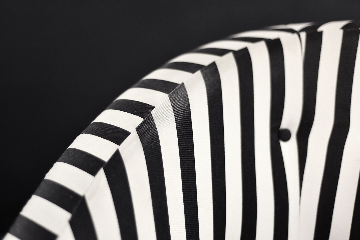 Mid-century modern Scandinavian rounded armchairs with black and white stripes, 1960s.