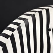 Mid-century modern Scandinavian rounded armchairs with black and white stripes, 1960s.