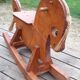 Rocking horse in raw and glazed wood