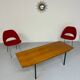 Antique Wilhelm Renz designer wooden coffee table, vintage Scandinavian style, 1960s