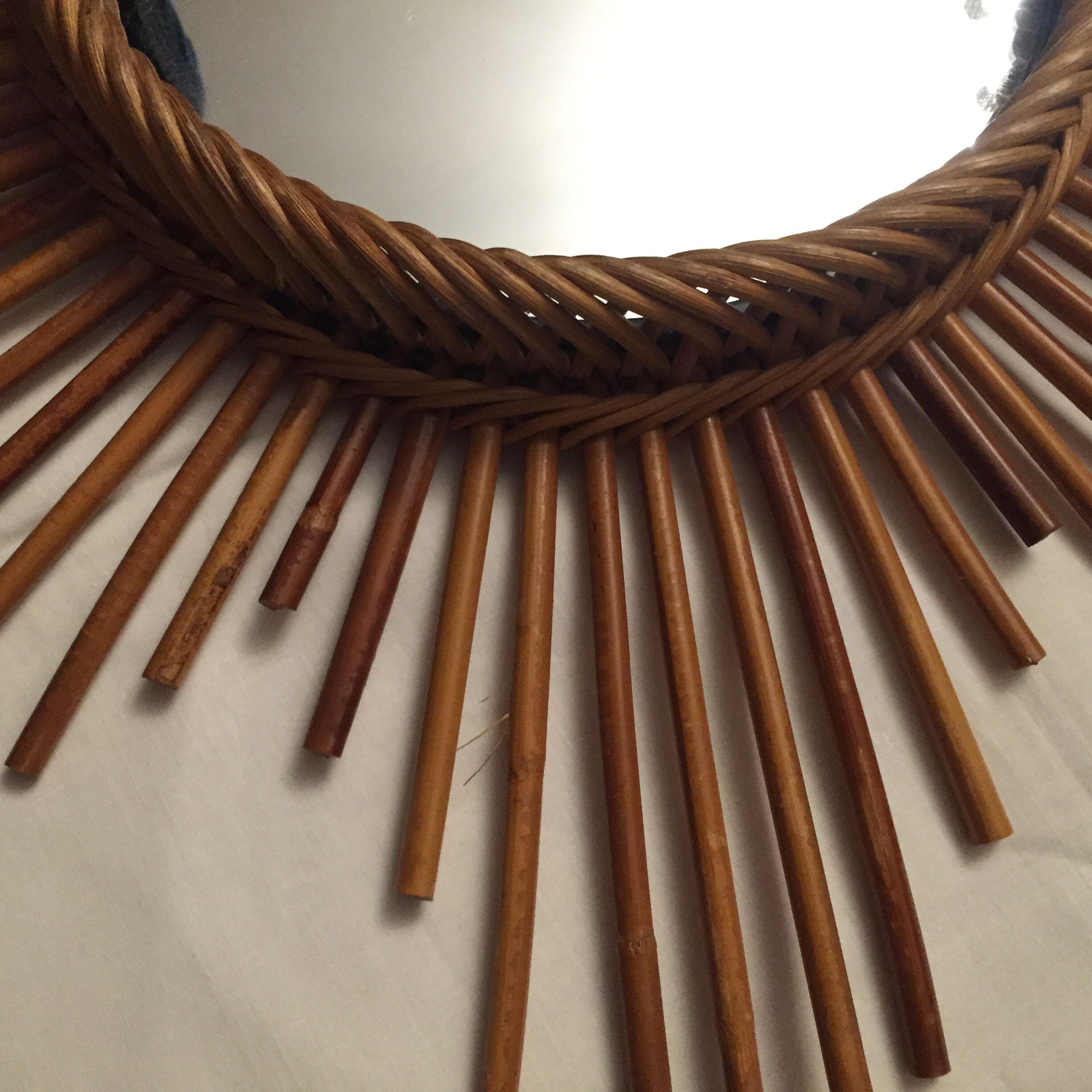Sun diameter 64 cm rattan mirror