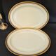 Set of 2 oval shrimp dishes in Limoges porcelain "Blue de F"