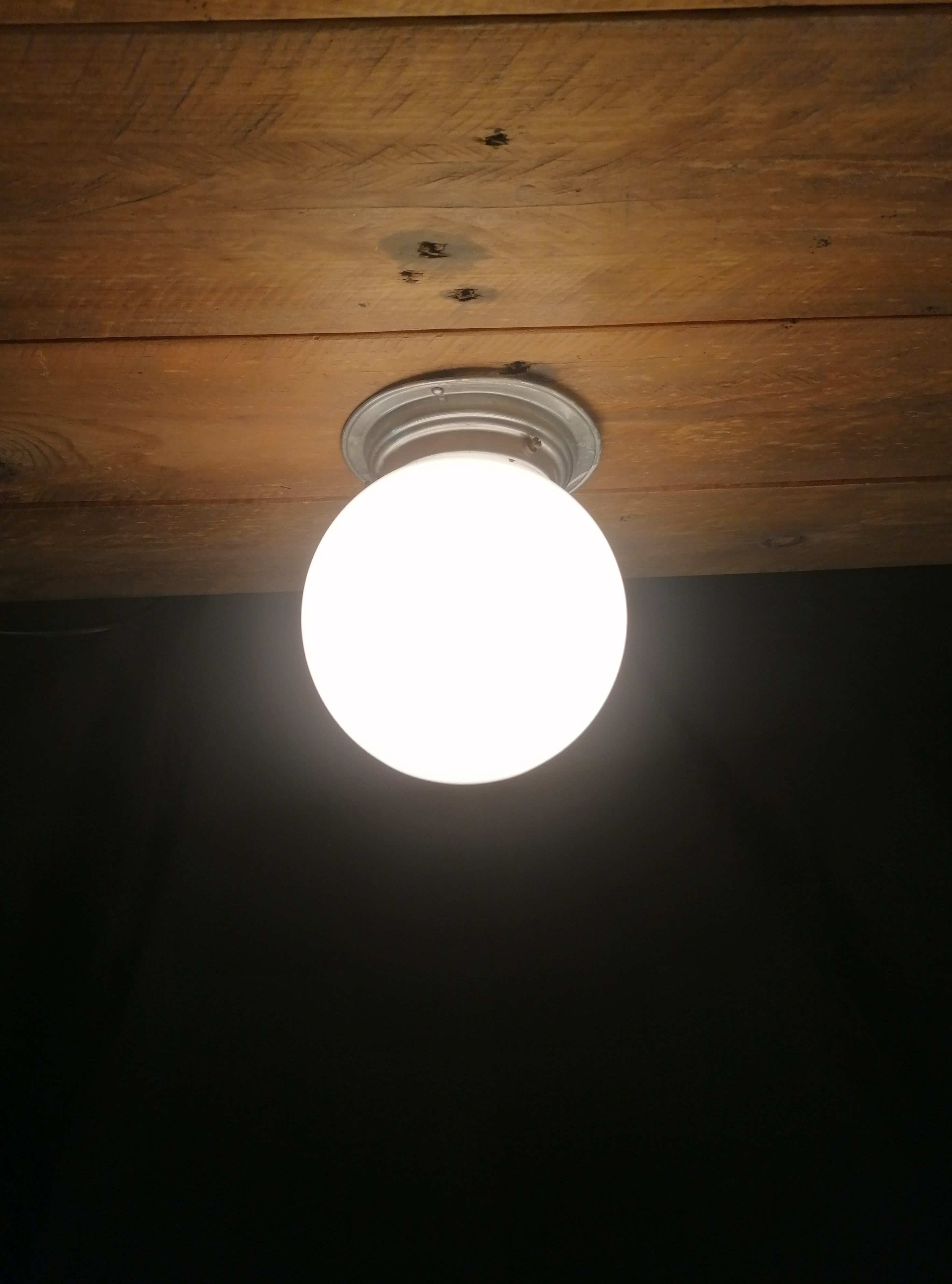 Art deco ceiling lamp, globe white opaline, 15 cm, circa 1940