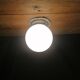 Art deco ceiling lamp, globe white opaline, 15 cm, circa 1940