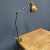 Industria rotterdam clamp lamp with brass shade