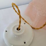 Draped pendant lamp in pink Clichy glass