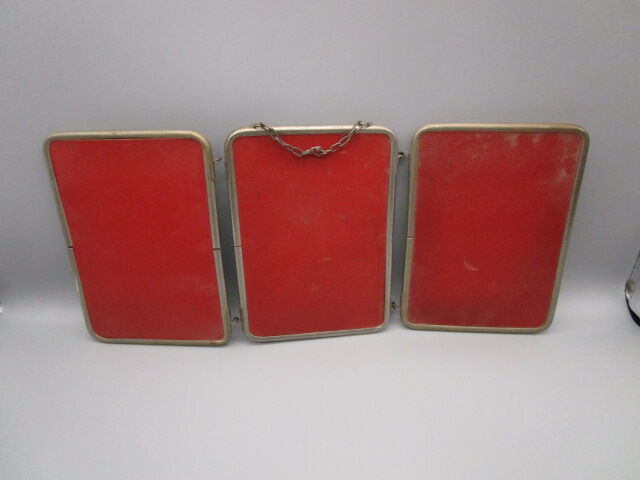 Vintage barber's triptych mirror 42x19cm