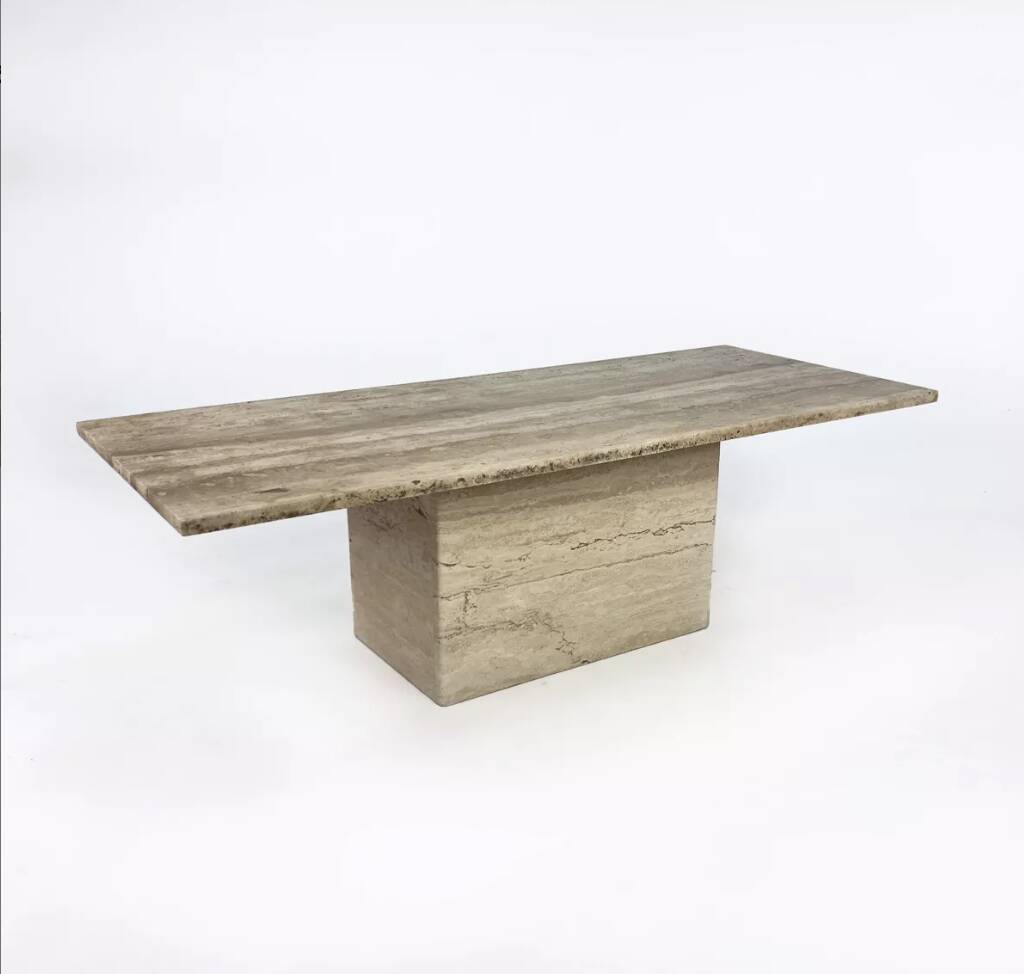 Vintage Travertine Coffee Table, Italy, 1970s