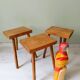 Lot de 3 petits tabourets tripodes