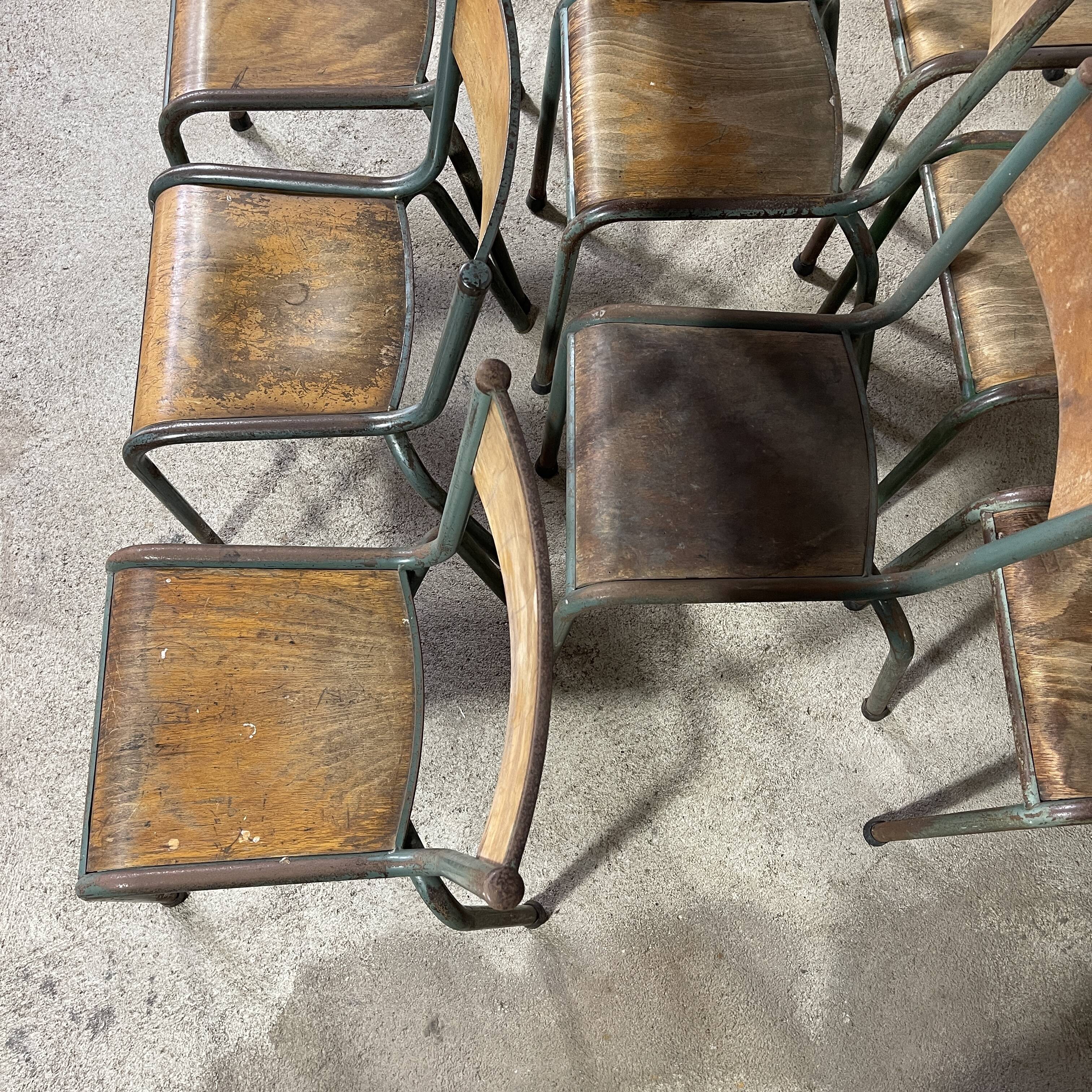 Set of 8 school chairs