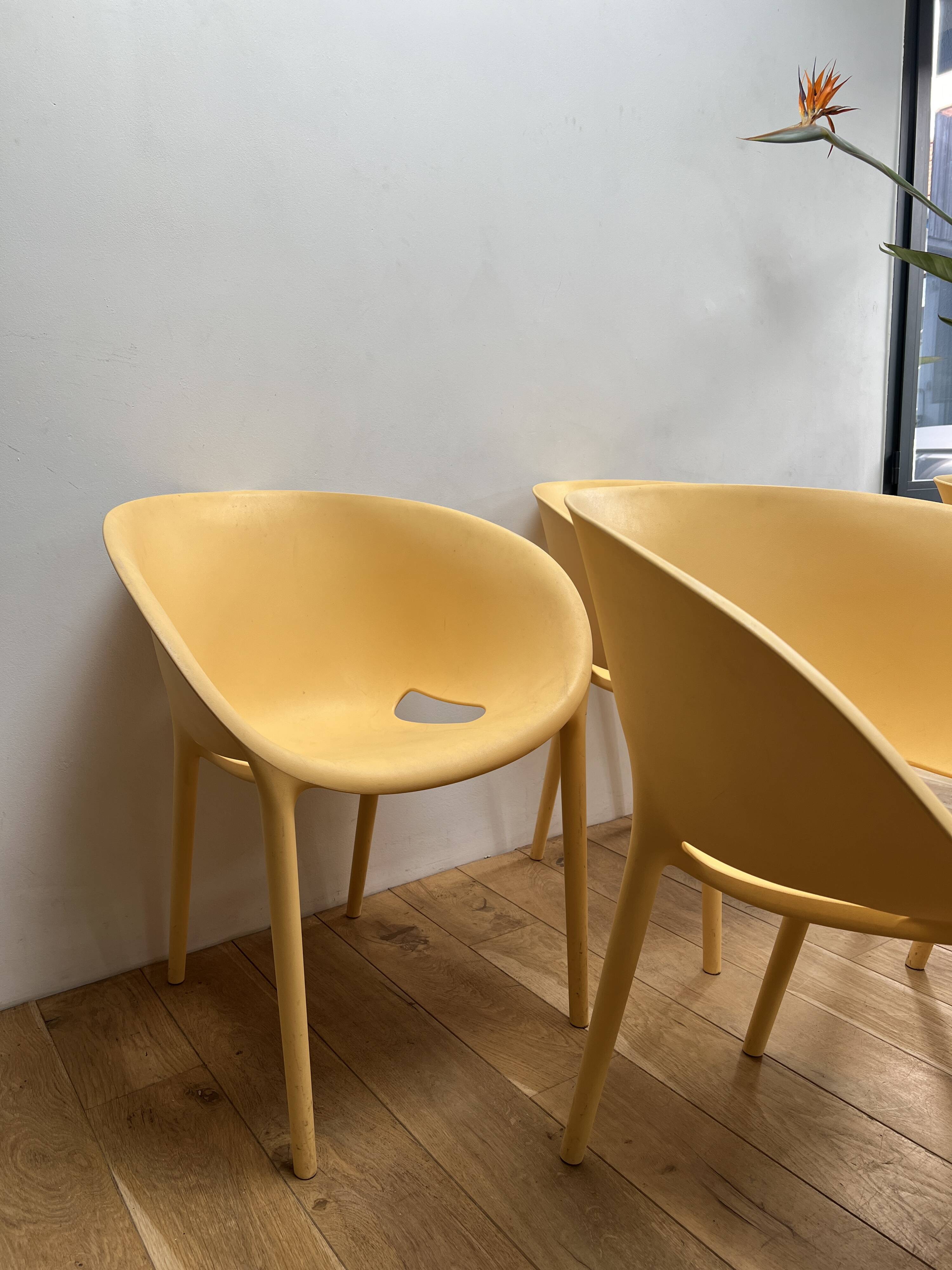 Series of 4 Soft Egg armchairs by Starck for Driade, Italy