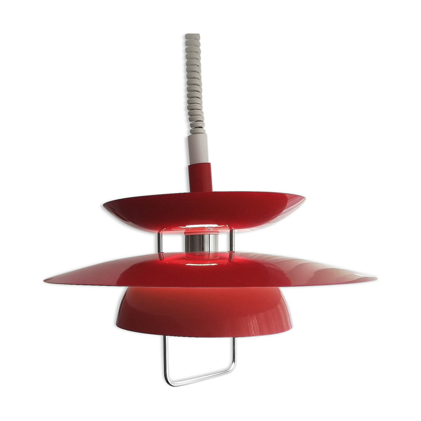 Red pull-down Scandinavian design ceiling lamp Berga by Markslöjd Sweden