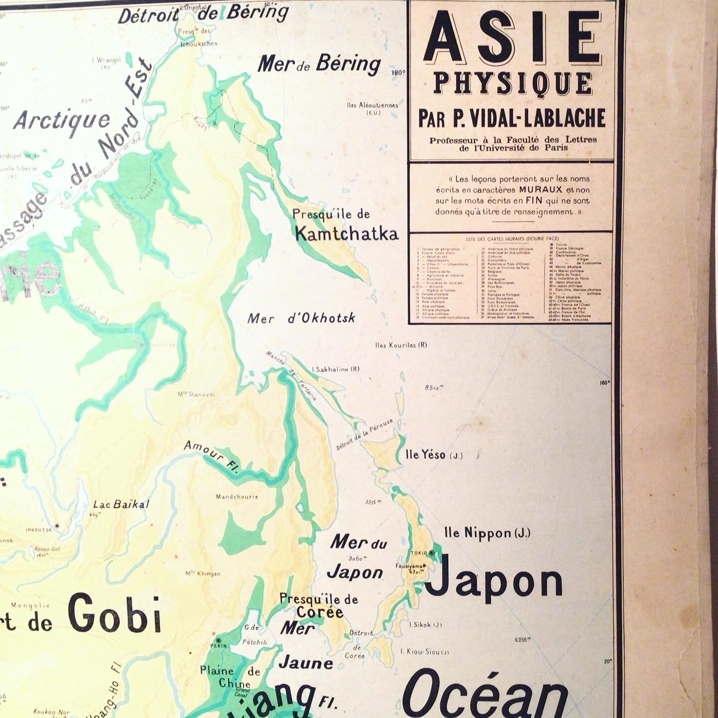 Vidal Lablache Asia School Map Number 14