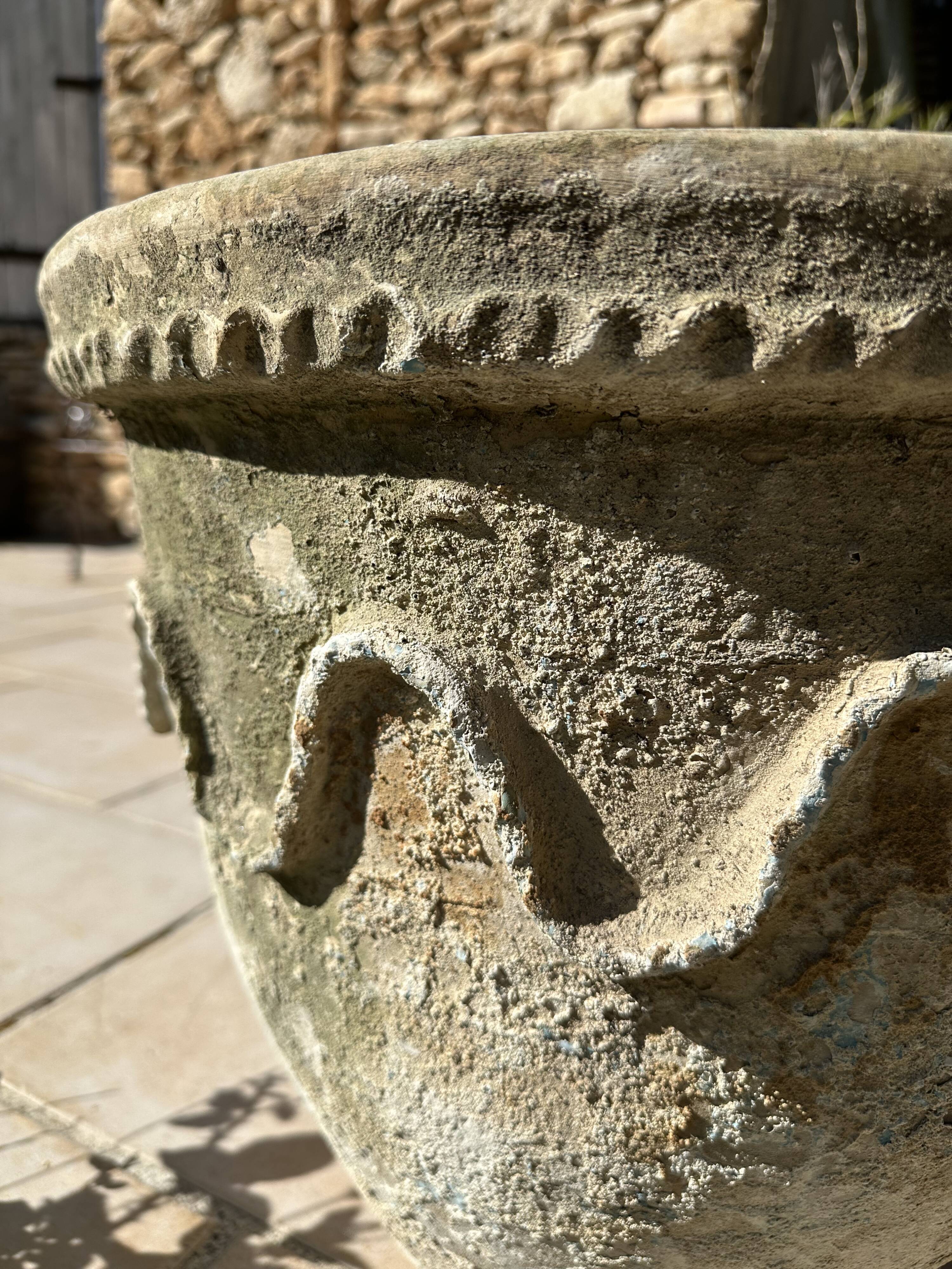 Ancient terracotta pot vase from the 19th century.