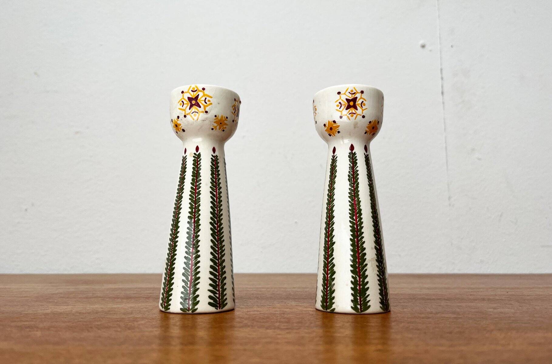 Bougeoirs en céramique vintage, années 1970, lot de 2