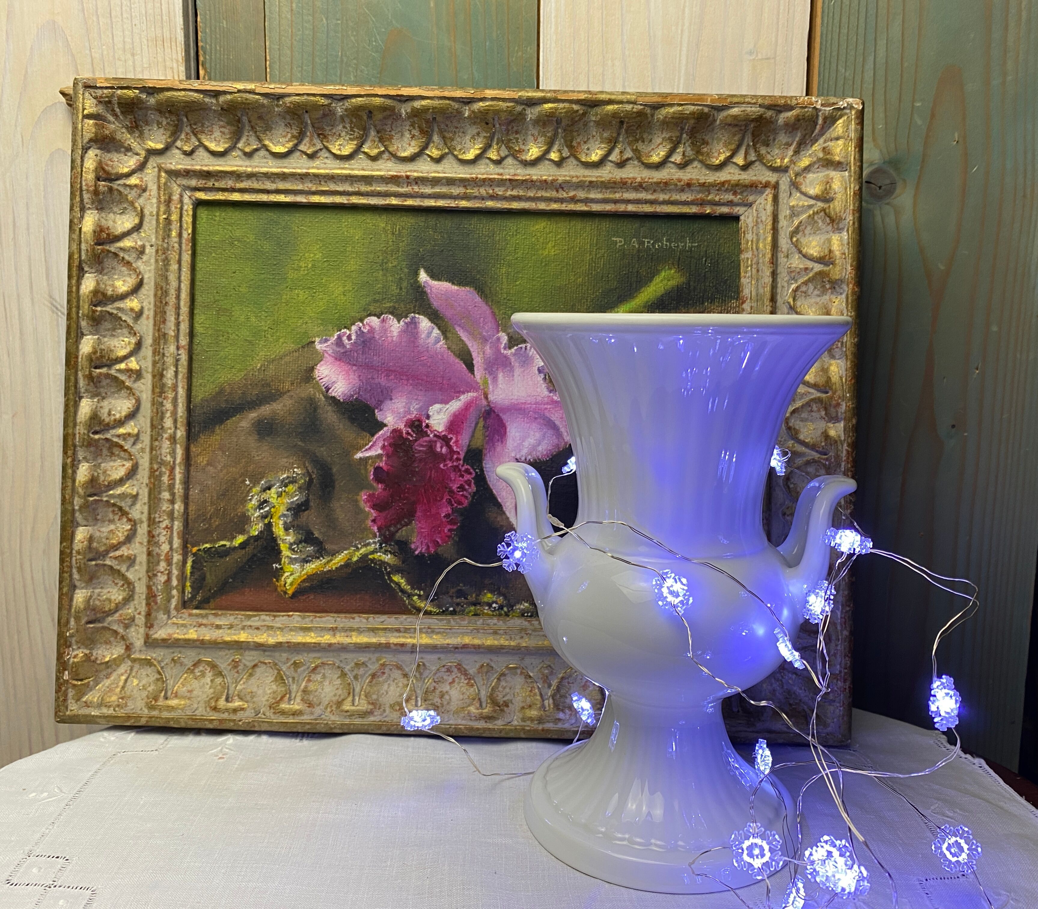 Vintage porcelain amphora vase