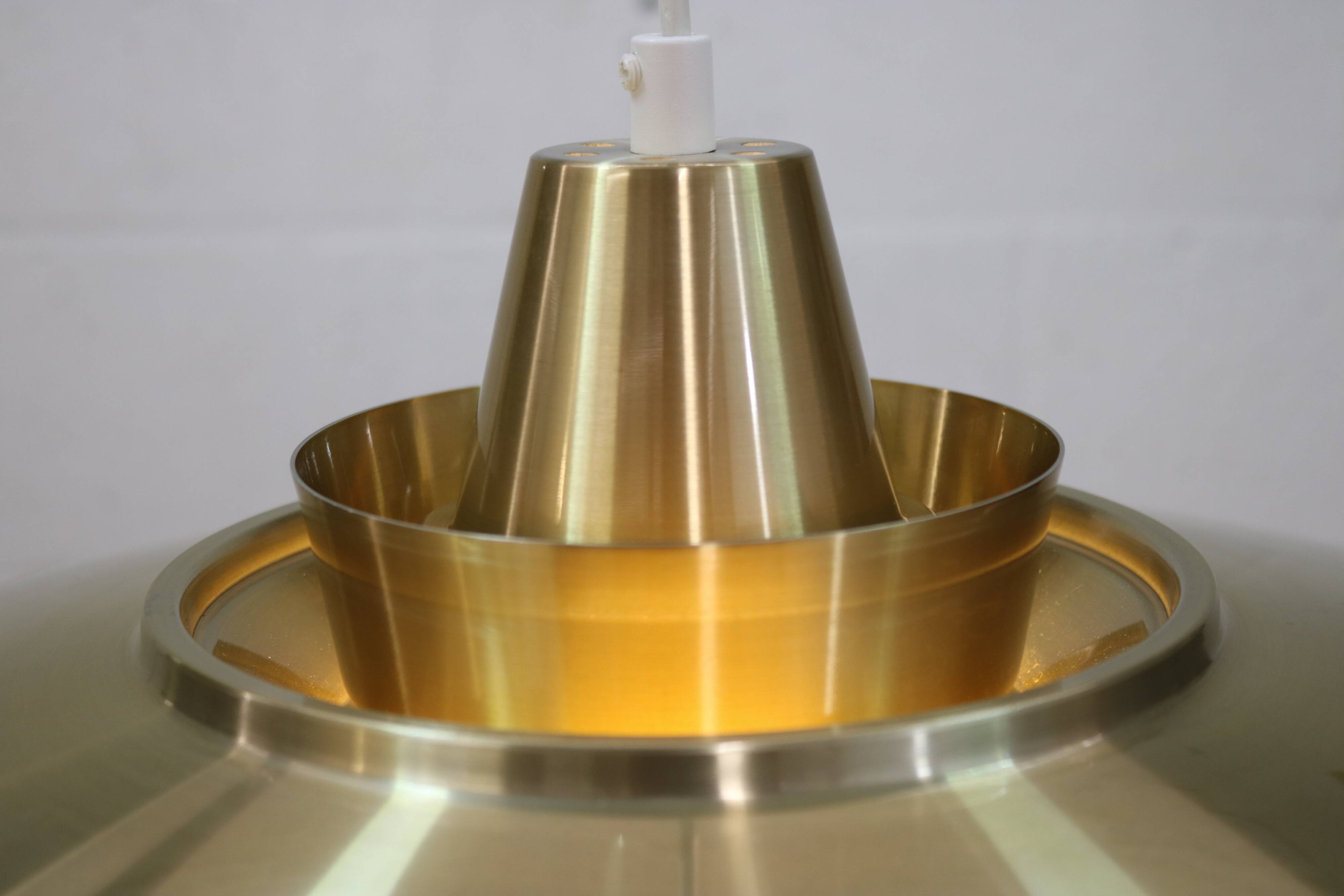 Rare David Mogensen Golden Pendant Lamp for Super Light : 1970s Scandinavia