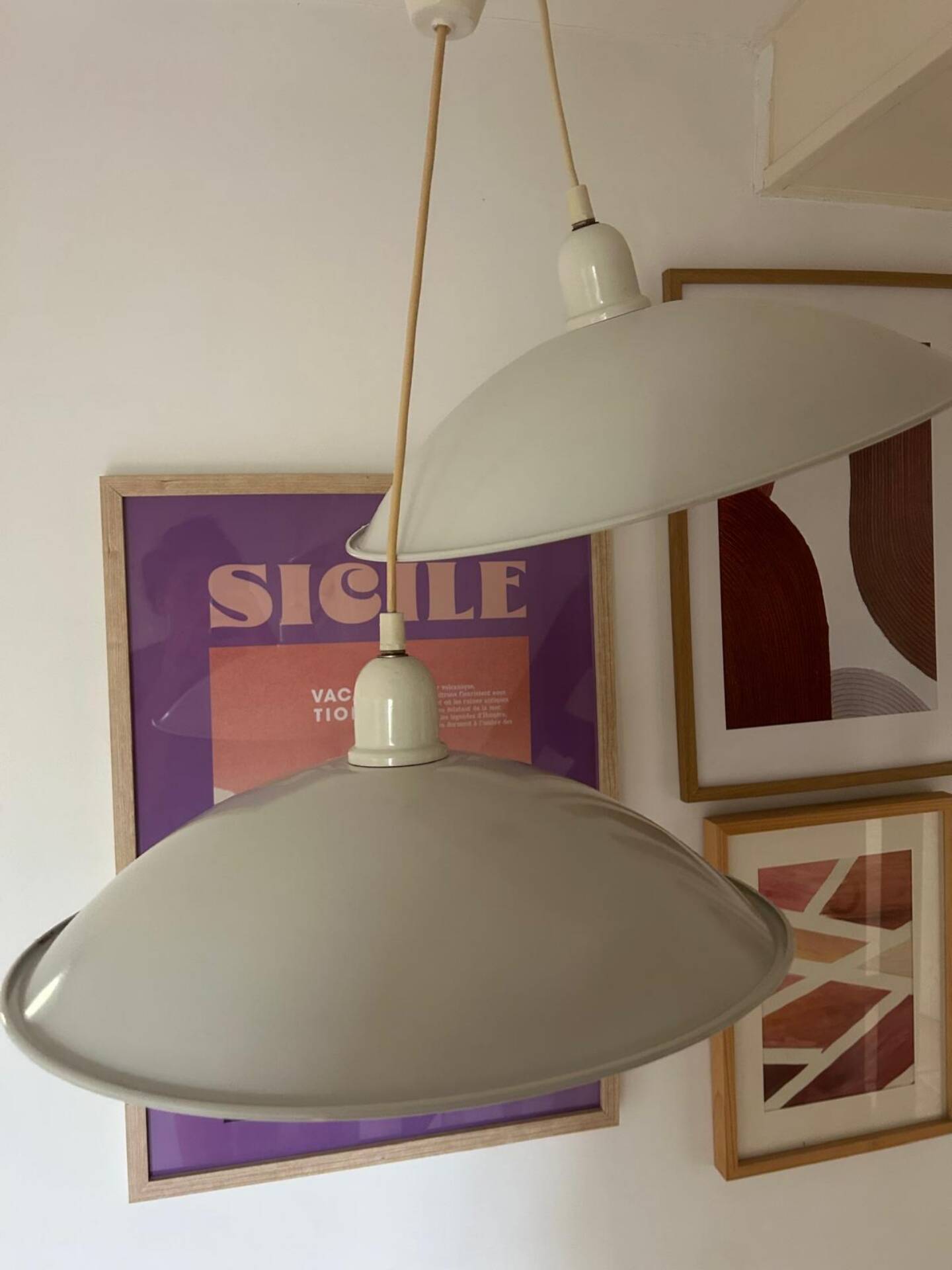 Lot de deux suspension vintage années 70