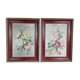 Paire d’huile sur toile « Bouquets de roses »