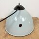 Industrial grey enamel factory lamp with cast iron top, 1960s