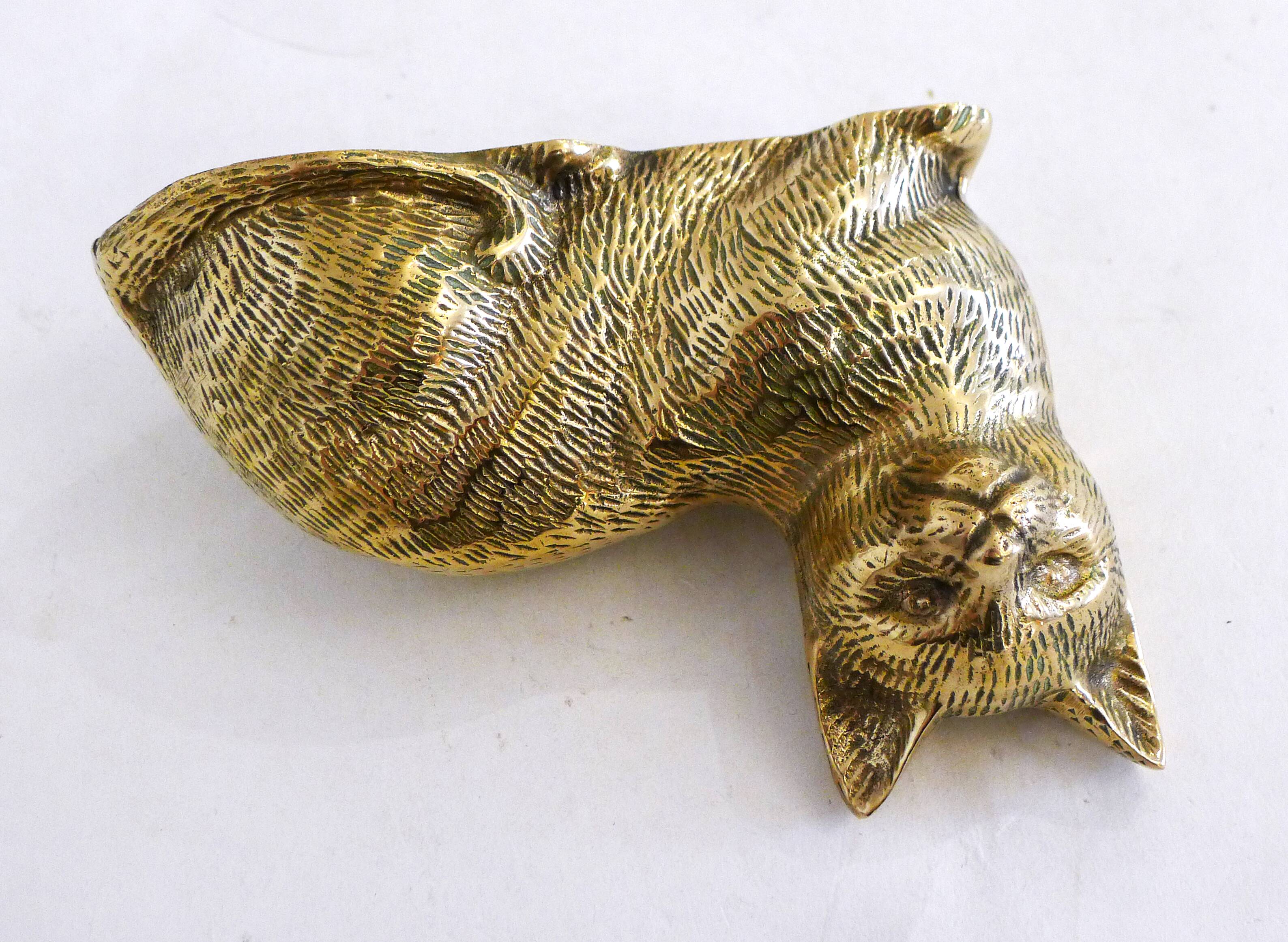 Brass Cat Figurine Sculpture