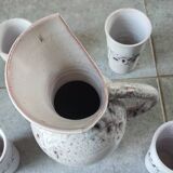 Pierlot 60s enamelled stoneware orangeade service