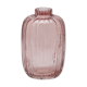 Vase en verre strié rose clair 20cm