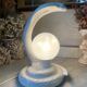 Vintage cobra lamp in ceramic and opaline