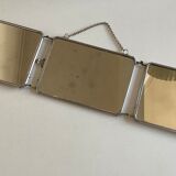 Miroir de barbier triptyque à l'italienne horizontal 1960 L69cm