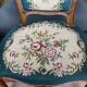 Pair of hand-embroidered armchairs. Walnut.