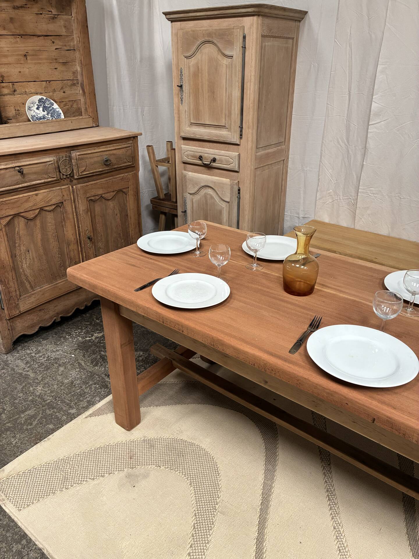 Exotic wood farmhouse table