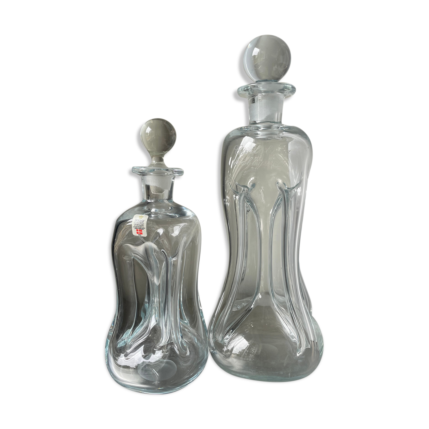 Holmegaatd set of 2 Decanters XL & L sizes Vintage