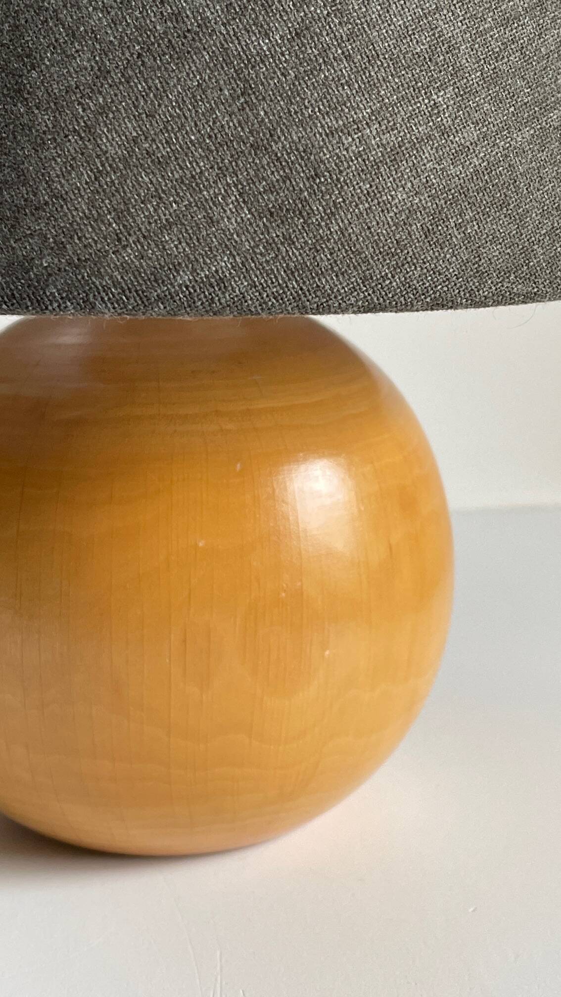 Solid wood ball lamp from the 70s