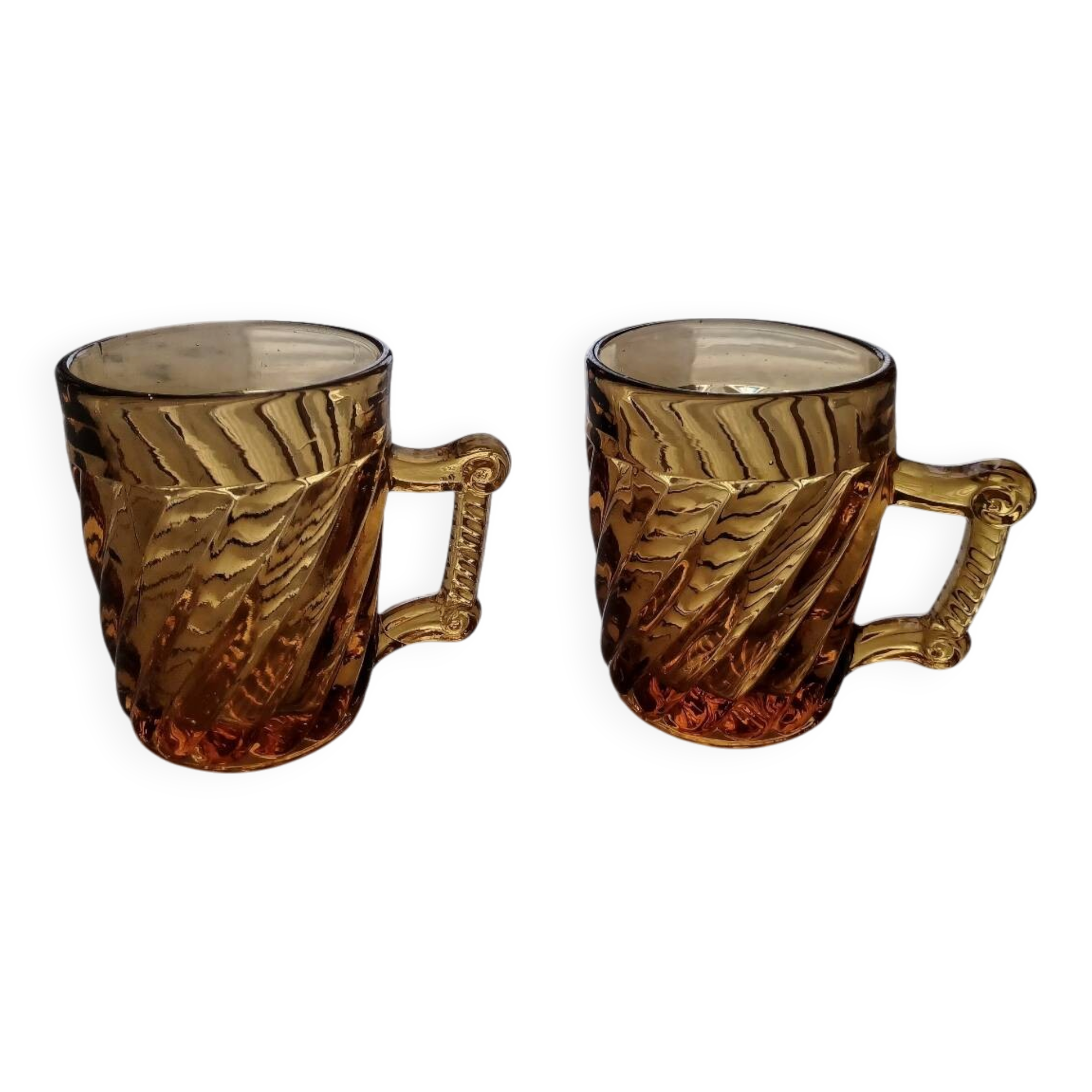 Duo de verres ambrés Vintage