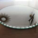 Mirror round bevelled art deco 4050s 30cm