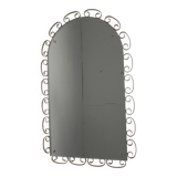 Vintage faceted mirror in an aluminium frame from the 1950s.
