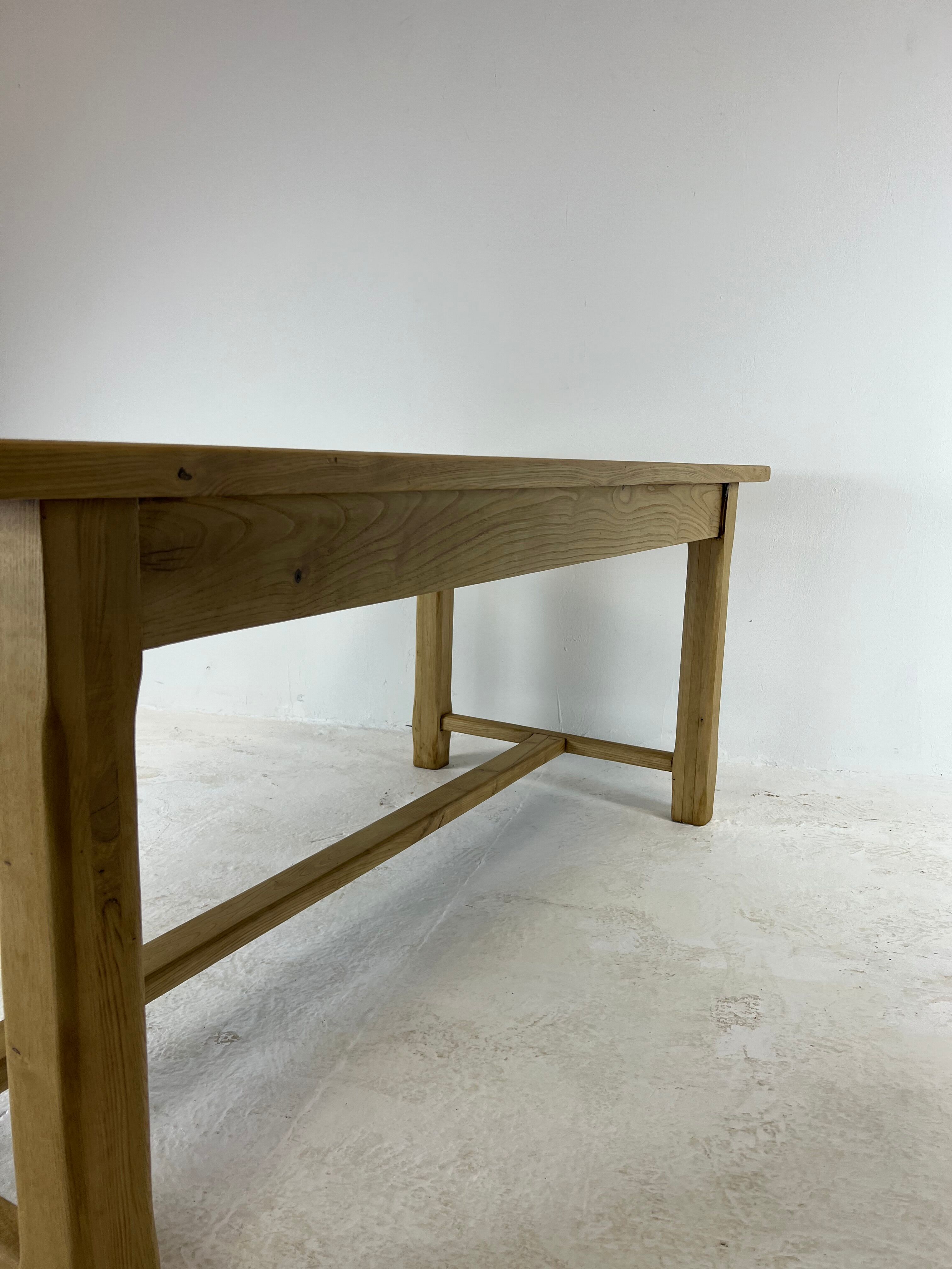 Oak farmhouse table, black top