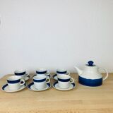 Tea set 6 cups ceramic Koka by Rörstrand Sweden, Scandinavian