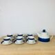 Service à thé théière 6 tasses céramique Koka par Rörstrand Suède, scandinave