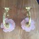Art Deco wall lamps pink tulip