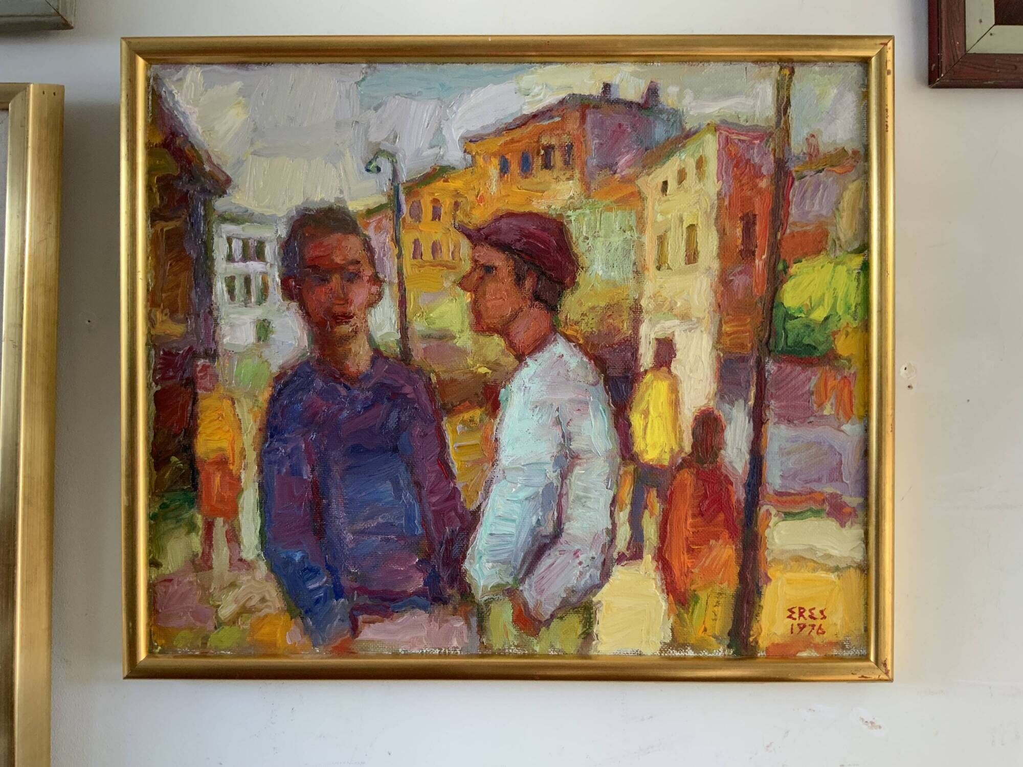 A.Eres Vintage Original Oil on canvas Painting, Expessionist, Signed 1976