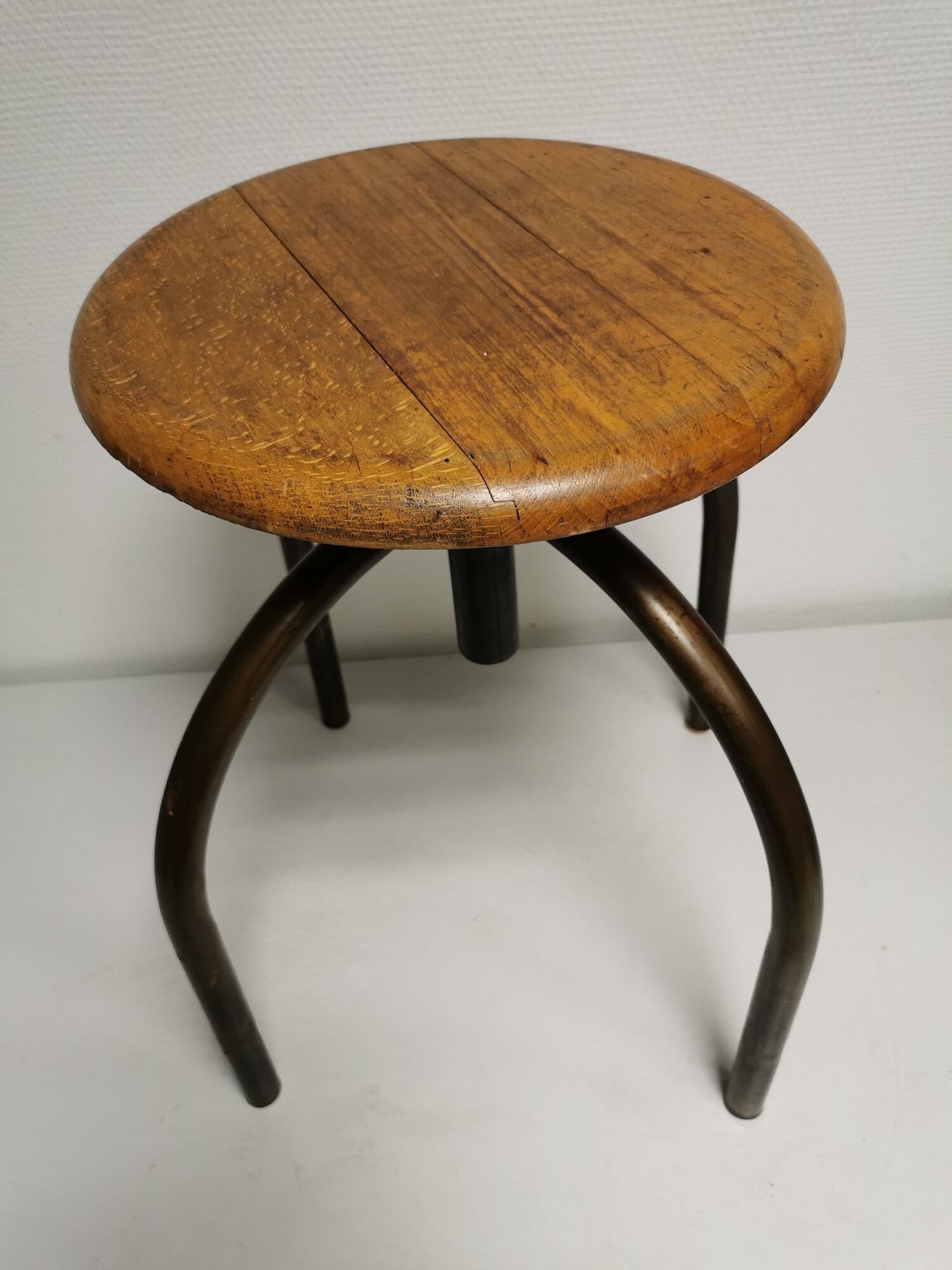Set of 3 vintage stools of industrial style, medical office