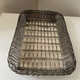 Woven silver metal bread basket