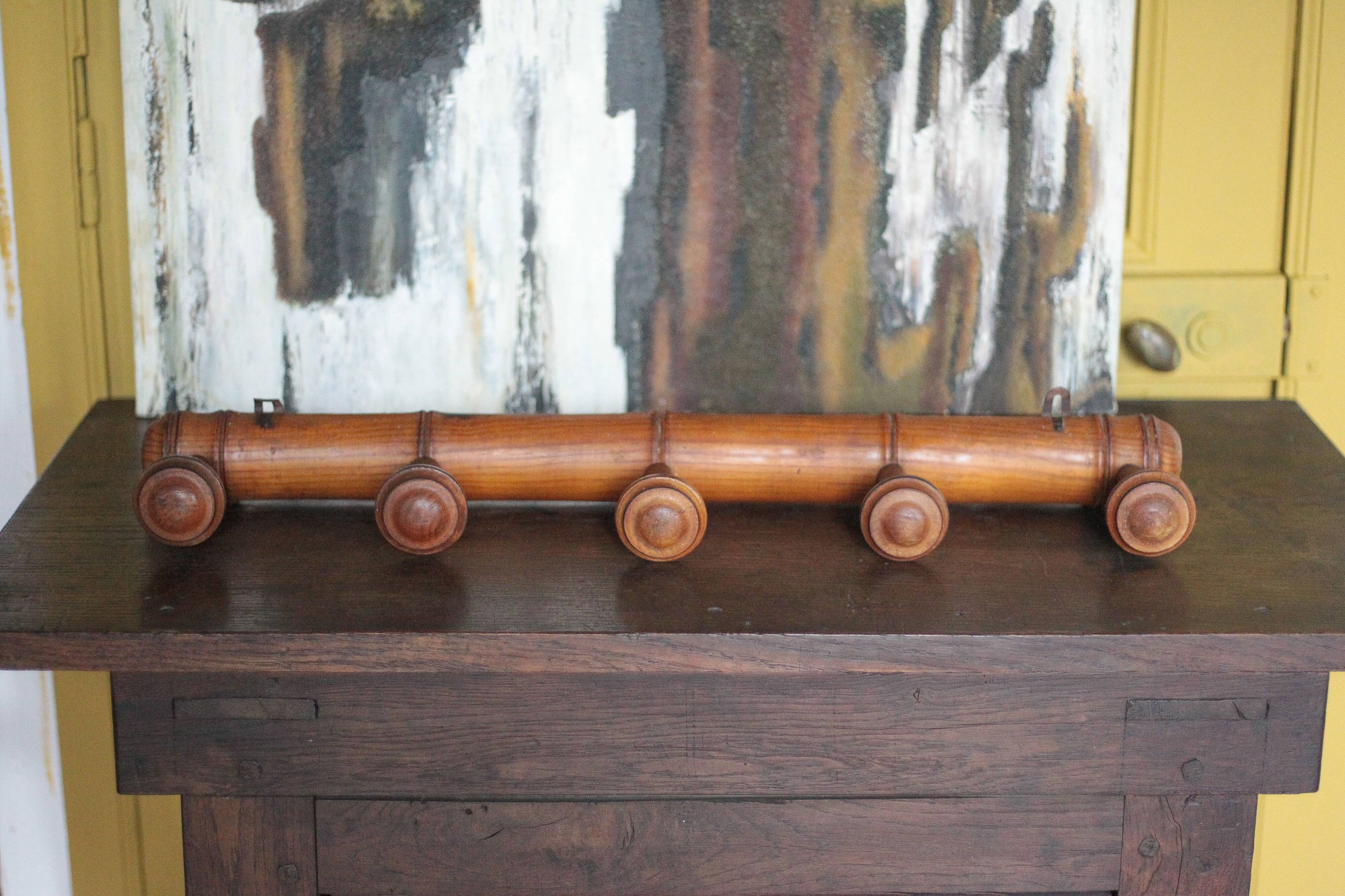 Vintage wall coat rack, wooden coat rack, wooden hooks, hooks.