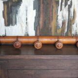 Vintage wall coat rack, wooden coat rack, wooden hooks, hooks.