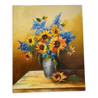 Still life painting in sunflower oil