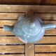 Old teapot elephant shape gray & pink ceramic vintage #a472