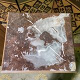 Pair of bedside tables in solid oak and marble