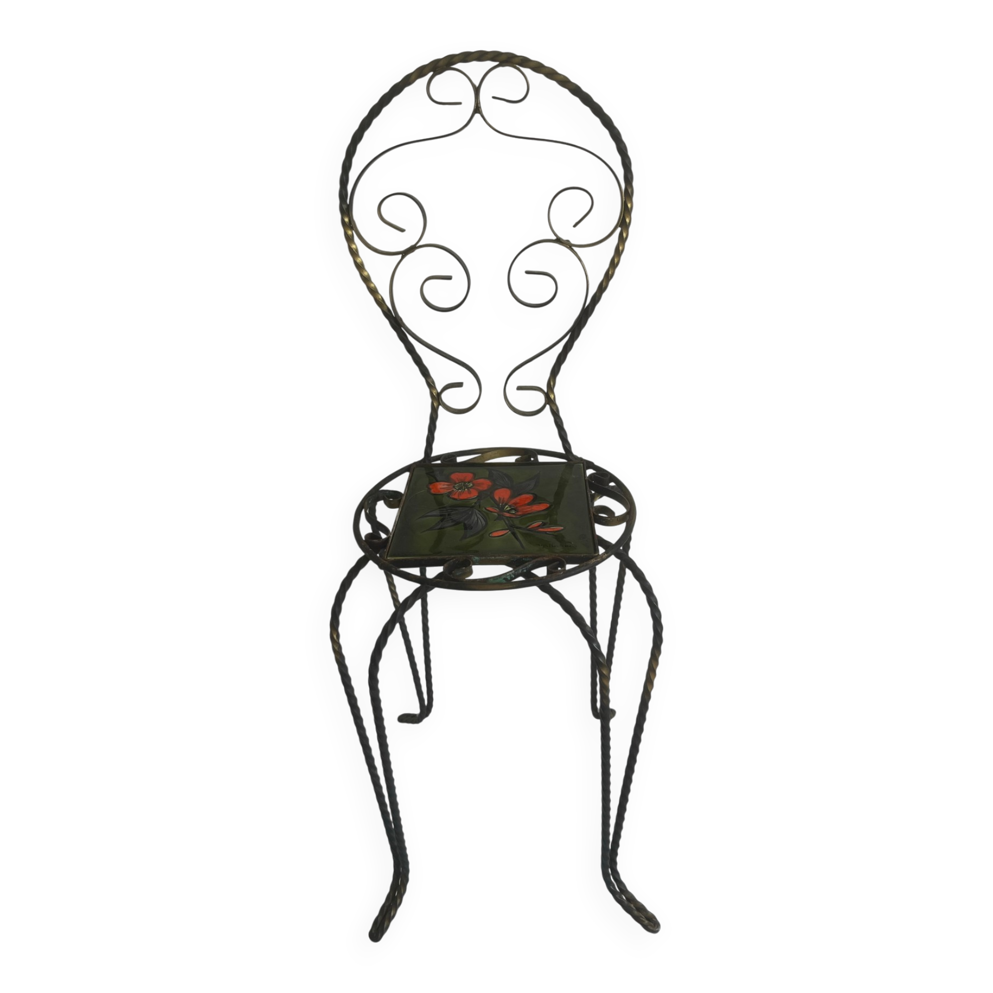 Petite chaise en fer forgé Vallauris