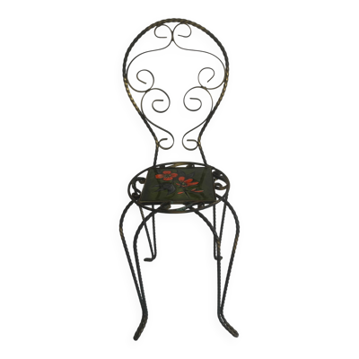 Petite chaise en fer forgé Vallauris
